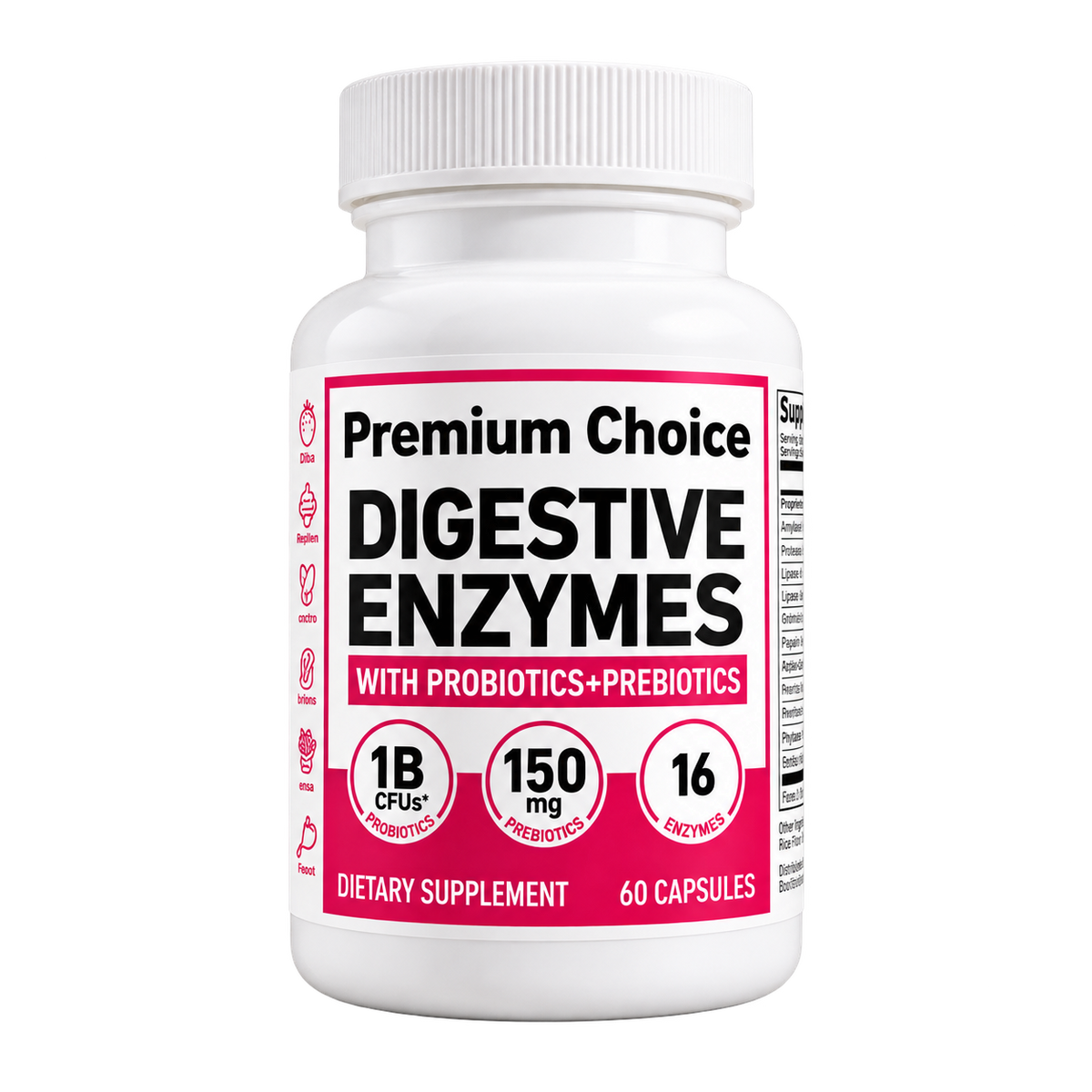 Digest+ digestive enzyme complex, 60 capsules.